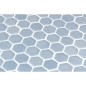 Emaux de verre hexagonal bleu clair mat D:3.175cm sur plaque de 30.1x29cm sol et mur onxstoneglass light blue