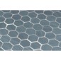 Emaux de verre hexagonal turquoise mat D:3.175cm sur plaque de 30.1x29cm sol et mur onxnatureglass turquese