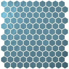 Emaux de verre hexagonal turquoise mat sur plaque de 30.1x29cm sol et mur onxnatureglass turquese