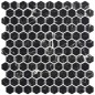 Emaux de verre hexagonal imitation marbre noir mat D:3.175cm sur plaque de 30.1x29cm sol et mur onxmarquina nero
