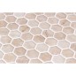 Emaux de verre hexagonal imitation marbre beige mat D: 3.175cm sur plaque de 30.1x29cm sol et mur onxmarfil