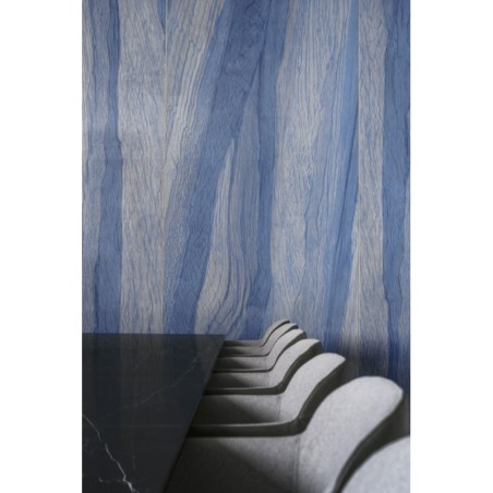 Carrelage imitation marbre bleu brillant, faible épaisseur 6mm, 75x75cm et 75x150cm sol et mur ariosmacaubas azul