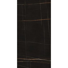 Carrelage imitation marbre noir poli brillant, faible épaisseur 6mm, 75x75cm et 75x150cm sol et mur ariosahara noir