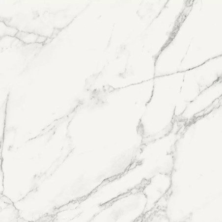 Carrelage imitation marbre blanc veiné de noir poli brillant, salon, XXL 98x98cm rectifié,  Porce1857 Loira
