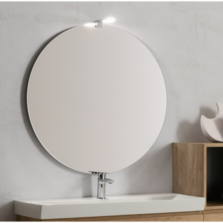 Miroir salle de bain suspendu, rond sans éclairage épaisseur 2.2cm diametre 60cm, 70cm, 85cm, 95cm comsfera