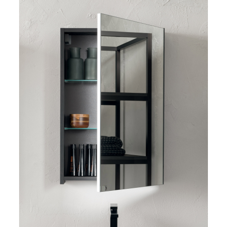 Miroir contemporain, salle de bain, avec porte G/D, L 45cm, P 15cm, H 75cm,  comp link 4707.