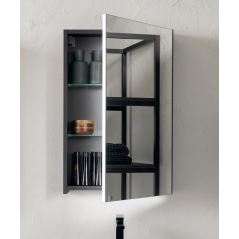 Miroir contemporain, salle de bain, avec porte G/D, L 50cm, P 15cm, H 75cm,  compx link 4710.