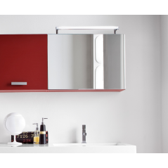 Miroir contemporain, salle de bain, avec 1 porte à abbatant, , L 105cm, P 20.8cm, H 50cm,  compx swing 4618