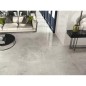 Carrelage imitation travertin gris poli brillant, salon, XXL 98x98cm rectifié,  Porce1821 grey