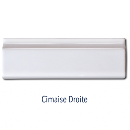 Cimaise blanc brillant droite 5x15cm, angle cimaise dte 5x5cm, cimaise moulurée 5x15cm, plinthe lilloise 15x15cm Dif