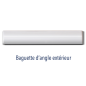 Baguette d'angle exterieur 2.5x15cm, gorge interieur 2.5x15cm, angle exterieur et interieur de plinthe Dif blanc brillant