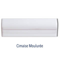 Cimaise droite 5x15cm, angle cimaise dte 5x5cm, cimaise moulurée 5x15cm, plinthe lilloise 15x15cm D ivoire brillant