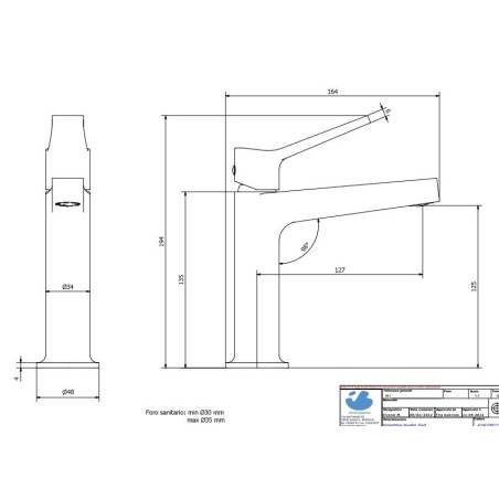 mitigeur lavabo twitter tw200 en laiton chromé contemporain TW200R