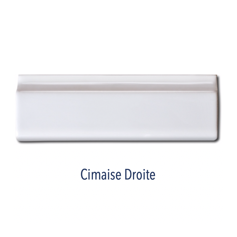 Cimaise droite 5x15cm, angle cimaise dte 5x5cm, cimaise moulurée 5x15cm, plinthe lilloise 15x15cm Dif bleu chinois brillant