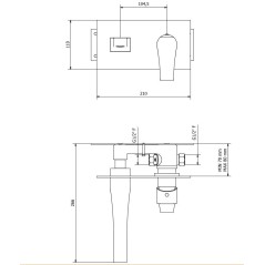 mitigeur lavabo encastré twitter tw206 chromé contemporain TW206R