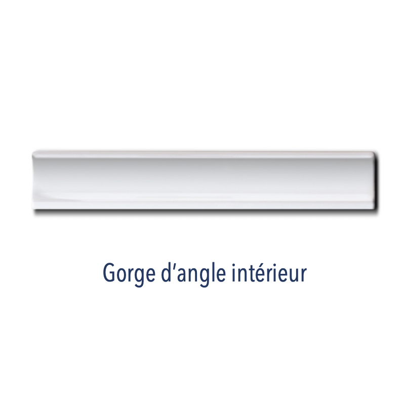 Baguette d'angle exterieur 2.5x15cm, gorge interieur 2.5x15cm, angle exterieur et interieur de plinthe Dif gris perle brillant