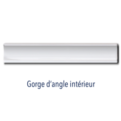 Baguette d'angle exterieur 2.5x15cm, gorge interieur 2.5x15cm, angle exterieur et interieur de plinthe D lie de vin brillant