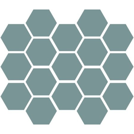 Carrelage hexagonal turquoise mat tomette 10x11cm antirépant R10 apegmontmartre turquoise
