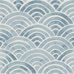 Carrelage imitation carreau de ciment décor bleu mat 20x20cm  V olivia m