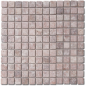 Mosaique salle de bain Dif travertin rosso rouge mat 2.3x2.3cm sur trame 30.5x30.5x1cm sol et mur