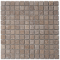 Mosaique salle de bain Dif travertin noce mat 2.3x2.3cm sur trame 30.5x30.5x1cm taupe sol et mur