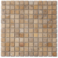 Mosaique salle de bain Dif travertin jaune 2.3x2.3cm sur trame 30.5x30.5x1cm sol et mur