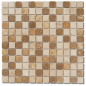 Mosaique salle de bain Dif travertin mix 2.3x2.3cm sur trame 30.5x30.5x1cm sol et mur