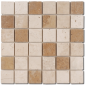 Mosaique salle de bain Dif travertin classic noce mat 5x5cm sur trame 30.5x30.5x1cm sol et mur