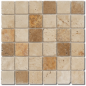 Mosaique salle de bain Dif travertin mix mat 5x5cm sur trame 30.5x30.5x1cm sol et mur