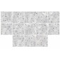 Carrelage imitation terrazzo mat multicolore sur fond gris rectifié 64.5x64.5cm Dif lunar gris.