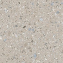 Carrelage imitation terrazzo teinté dans la masse, sur fond creme rectifié 59.3x59.3, 80x80, 120x120cm Vjanty crema