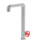 Mitigeur évier nickel satiné contemporain, robinet design de cuisine avec bec pivotant IBB1370SS_6