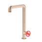 Mitigeur évier couleur or rose brillant contemporain, robinet design de cuisine, avec bec pivotant IBB1370RS_6