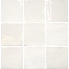 Carrelage effet zellige blanc brillant légèrement nuancé 13x13, 6.5x13 et 6.5x39.6cm, apegfado white