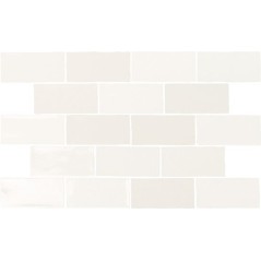 Carrelage effet zellige blanc brillant légèrement nuancé 13x13, 6.5x13 et 6.5x39.6cm, apefado