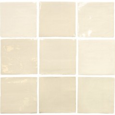 Carrelage effet zellige beige brillant légèrement nuancé 13x13, 6.5x13 et 6.5x39.6cm, apefado beige