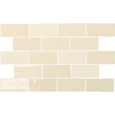 Carrelage effet zellige beige brillant légèrement nuancé 13x13, 6.5x13 et 6.5x39.6cm, apefado beige