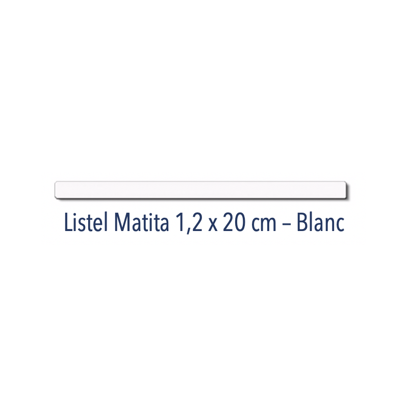 Listel plat brillant matita 1.2x20cm bleu hayet, vert d'eau, vert artisanal, blanc, ivoire, jaune artisanal D