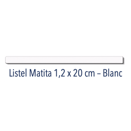 Listel plat brillant matita 1.2x20cm bleu hayet, vert d'eau, vert artisanal, blanc, ivoire, jaune artisanal Dif