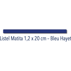 Listel plat brillant matita 1.2x20cm bleu hayet, vert d'eau, vert artisanal, blanc, ivoire, jaune artisanal D