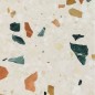 Carrelage ciment terrazzo véritable granito grand format Siena brillant 60x60x2cm fond crème