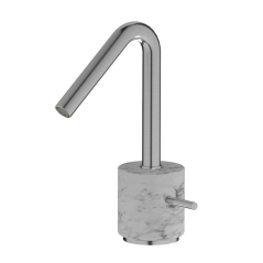 Mitigeur lavabo de salle de bain à poser socle marbre blanc: chromé, blanc mat, noir mat, or, or rose, nickel brossé IMR200