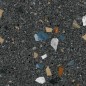 Carrelage imitation terrazzo et granito fond noir poli brillant coloré 79.3x79.3cm rectifié,  arcanstracciatella grafito