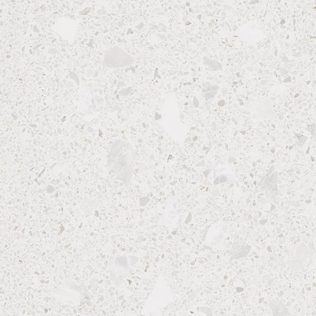 Carrelage imitation terrazzo blanc mat, 120x120cm et 60x60cm rectifié, arcamiscella nacar antidérapant R10