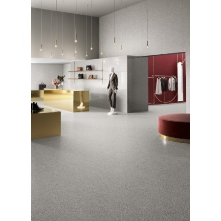 Carrelage effet terrazzo et granito, magasin,  XXL 120x120cm rectifié,  santanewdeco grey mat