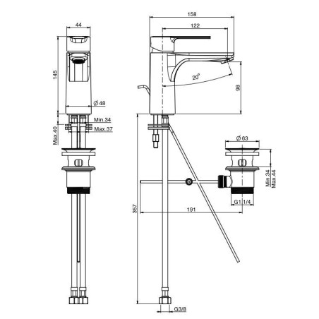 mitigeur lavabo mast F3131 chromé