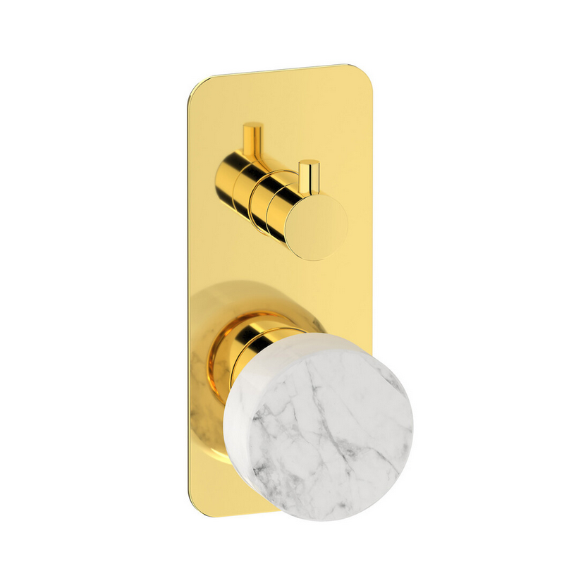 Mitigeur encastré douche 3 voies avec inverseur, marbre blanc: chromé, blanc mat, noir mat, or, or rose, nickel brossé IM312