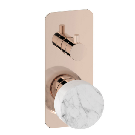 Mitigeur encastré douche 3 voies avec inverseur, marbre blanc: chromé, blanc mat, noir mat, or, or rose, nickel brossé IM312