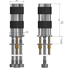 Commande à distance avec controle eau froide et chaude: chromé, noir mat, or, or rose, nickel brossé RX270