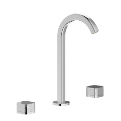 Mitigeur lavabo, 3 trous, avec bec 60°, et levier corail: chromé, noir mat, or, or rose, nickel brossé design EO392_2